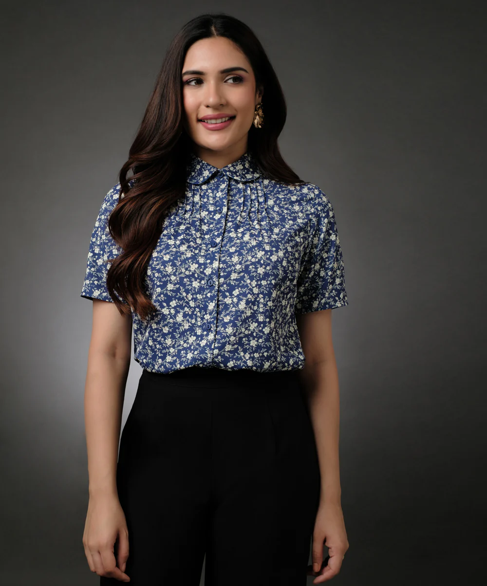 Short Sleeve Chiffon Printed Top - Image 3