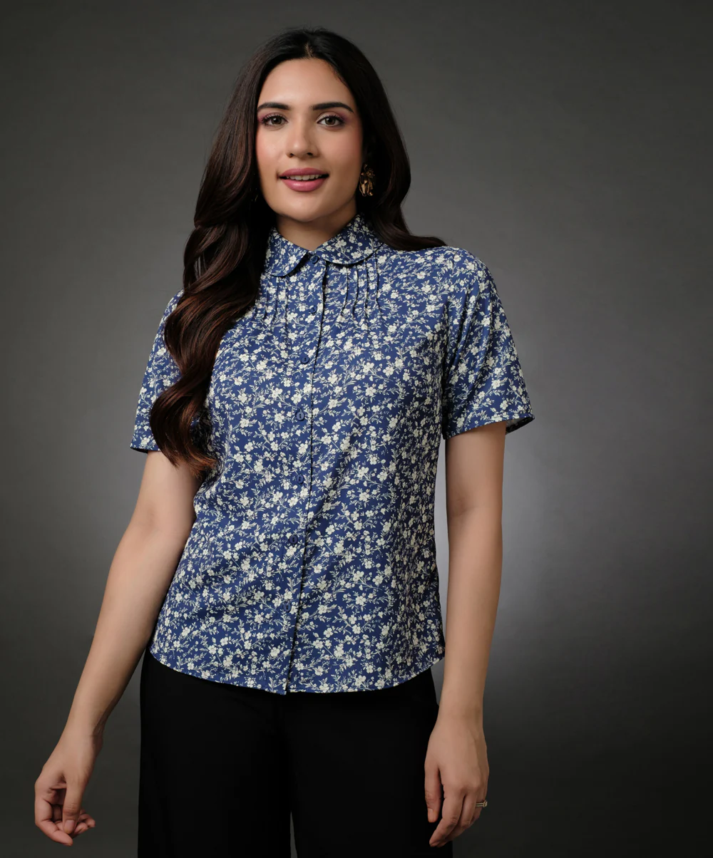 Short Sleeve Chiffon Printed Top - Image 4