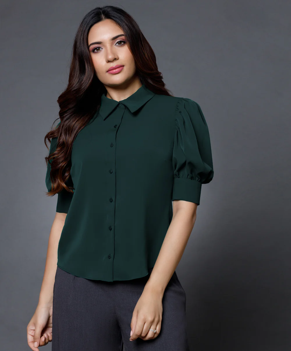 Short Sleeve Chiffon Shirt Top - Image 4