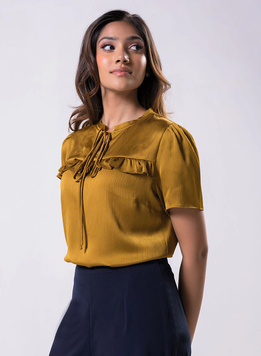 Short Sleeve Frilled Top - Image 2