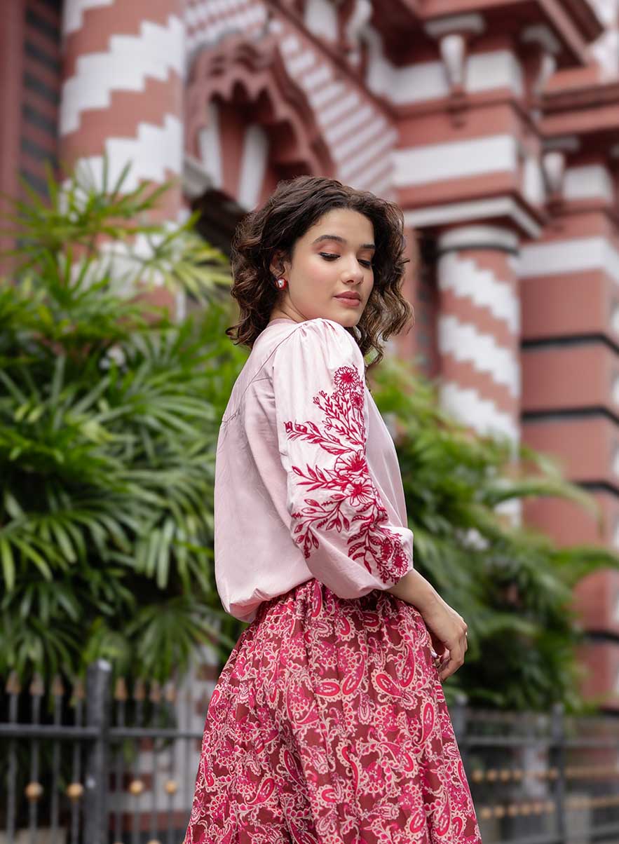 Side Sleeve Embroidered Casual Top - Image 3