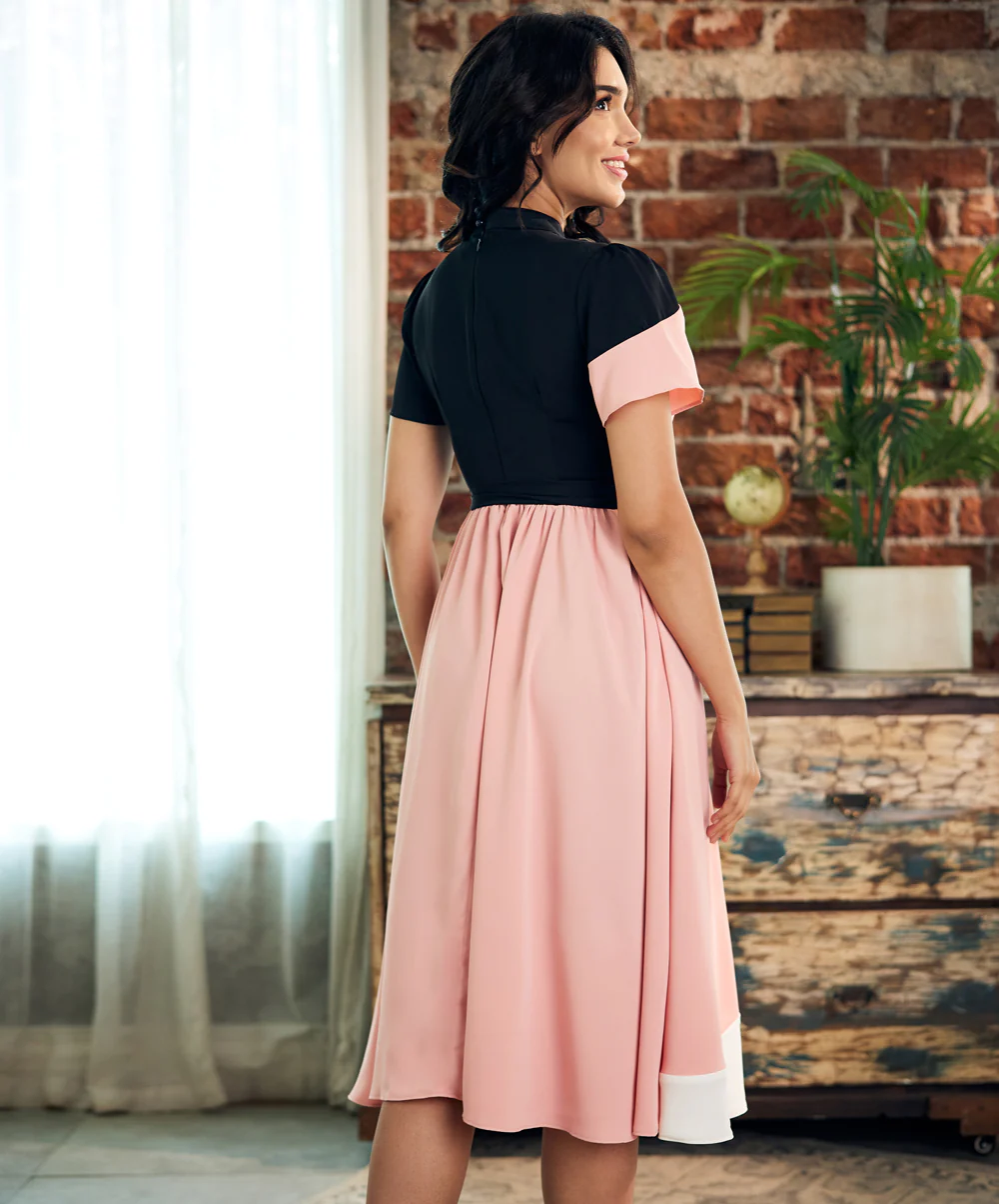 Slanted Panel Detailed Chiffon Dress - Image 3
