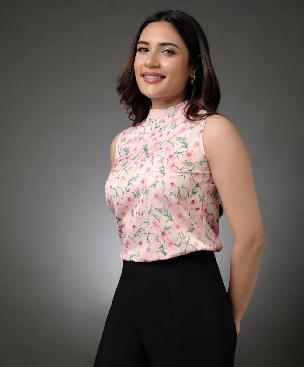 Sleeveless Chiffon Printed Top - Image 2