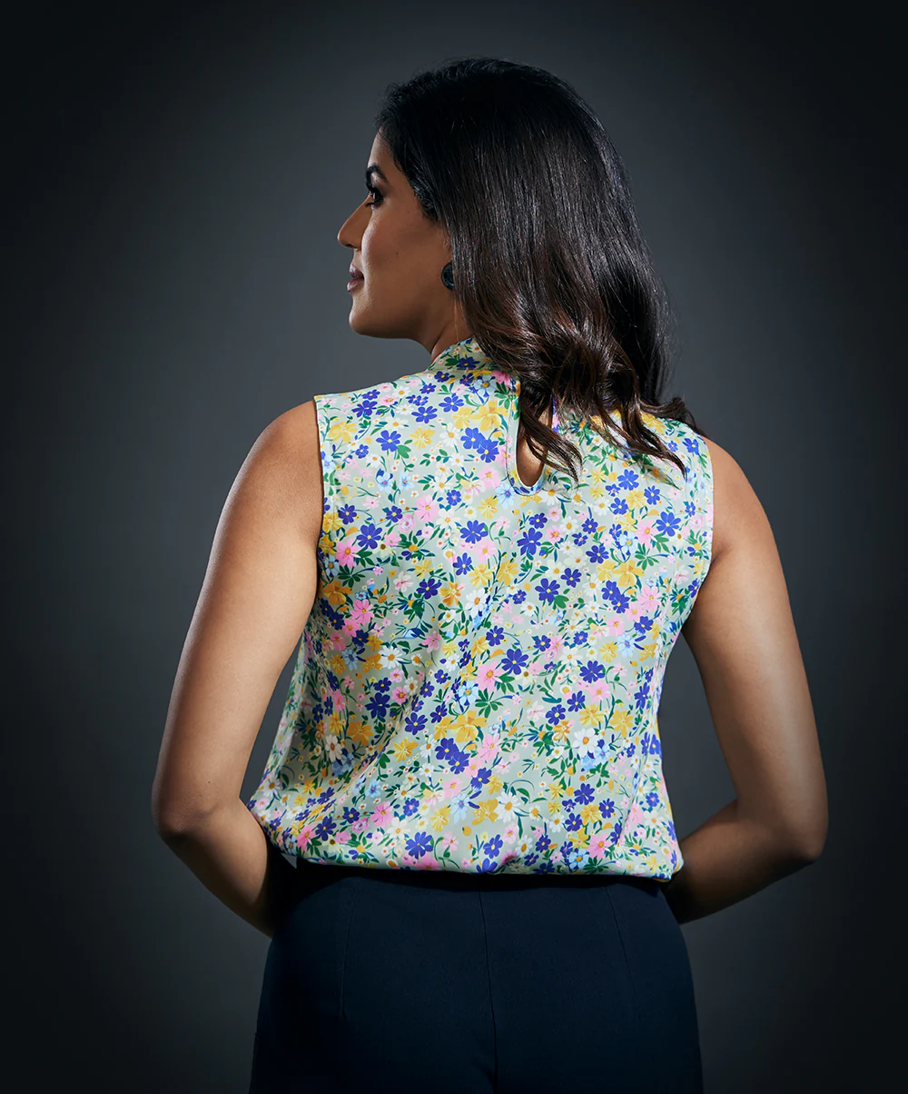Sleeveless Printes Satin Top - Image 3