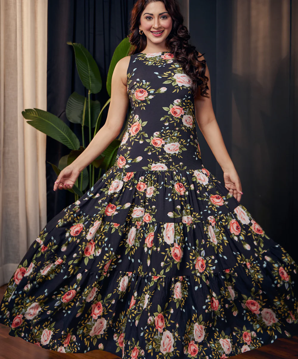 Sleeveless Tiered And Gathered Maxi