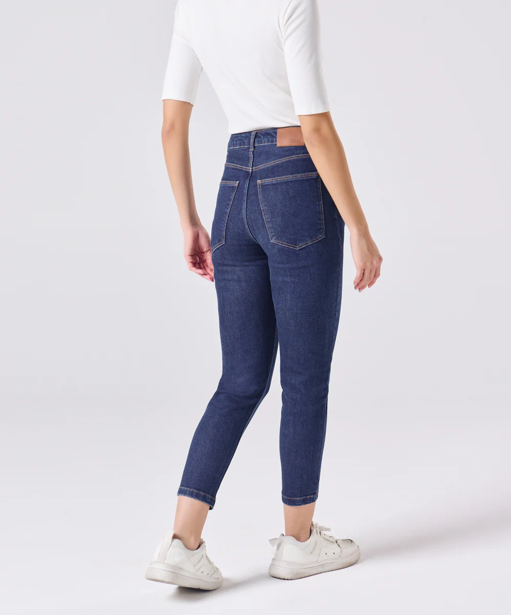Slim Fit Crop Length Indigo Jean - Image 5