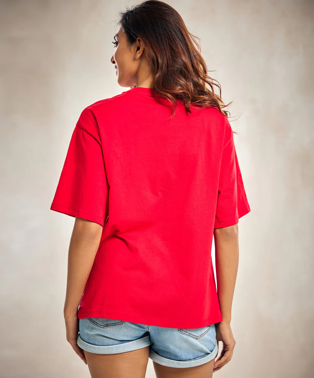 Space Red Oversized Tshirt - Image 2