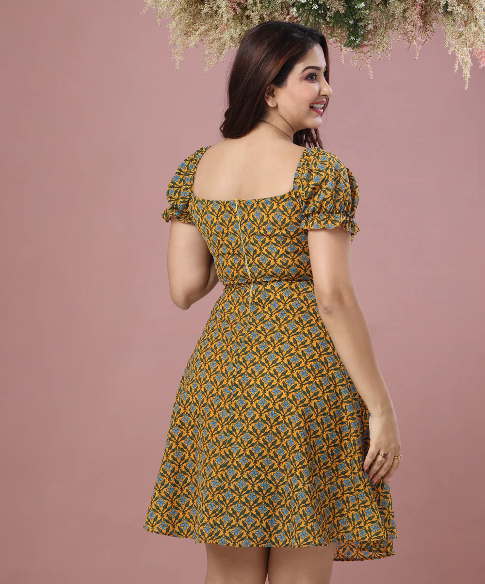 Square Neck Cute Mini Dress - Image 2