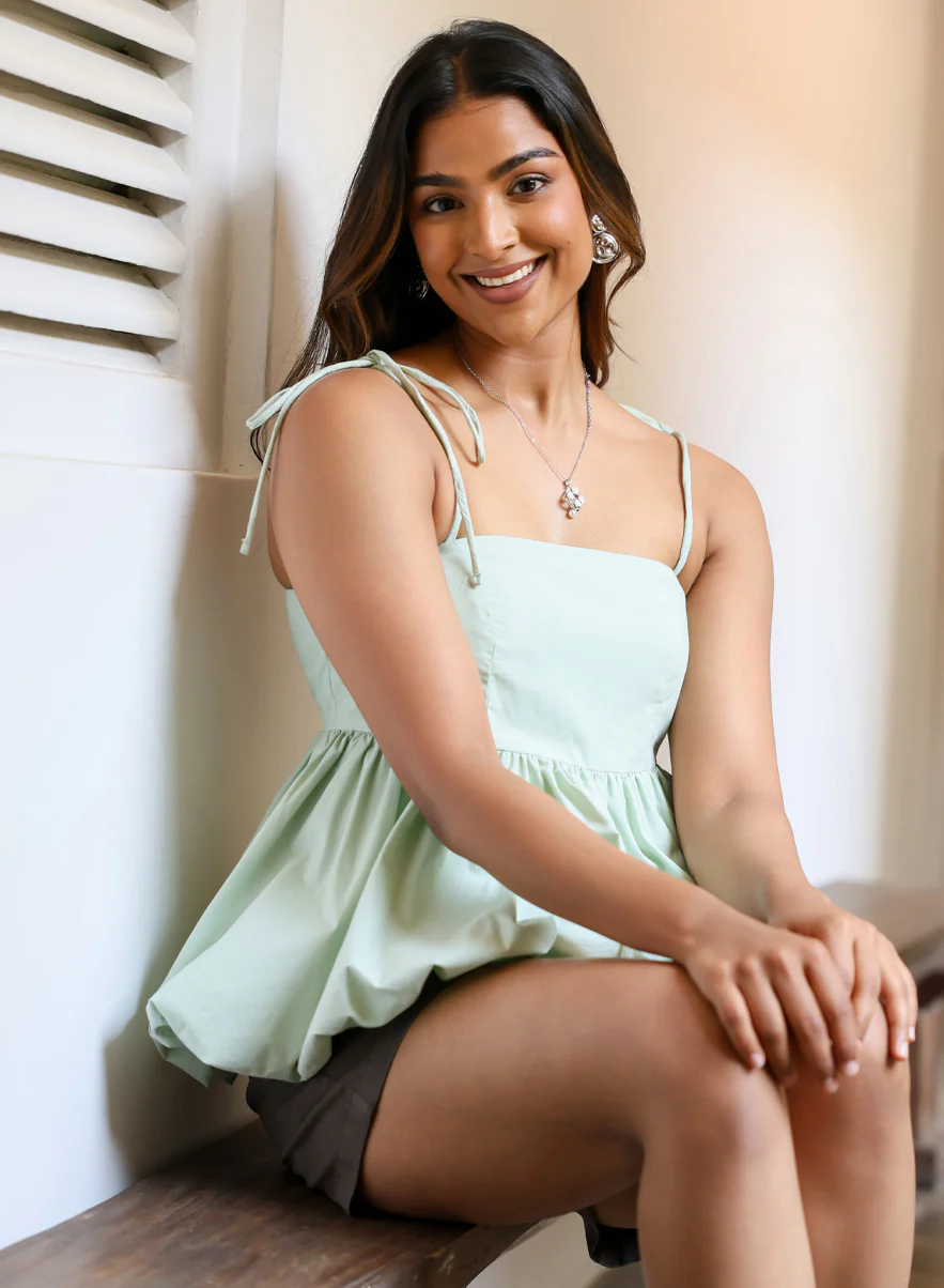 Strappy Balloon Peplum Mint - Image 6