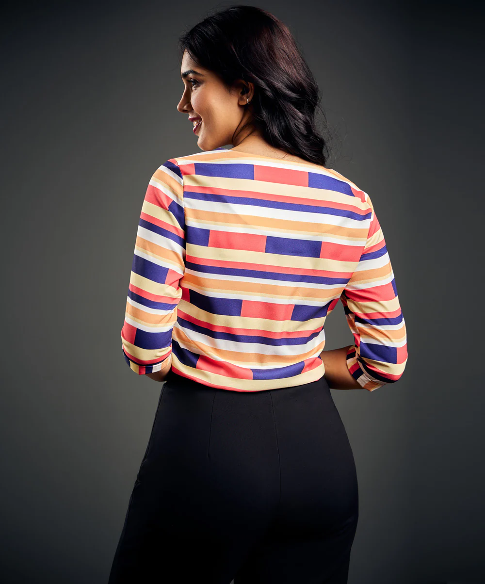 Stripe Printed Blouse - Image 3