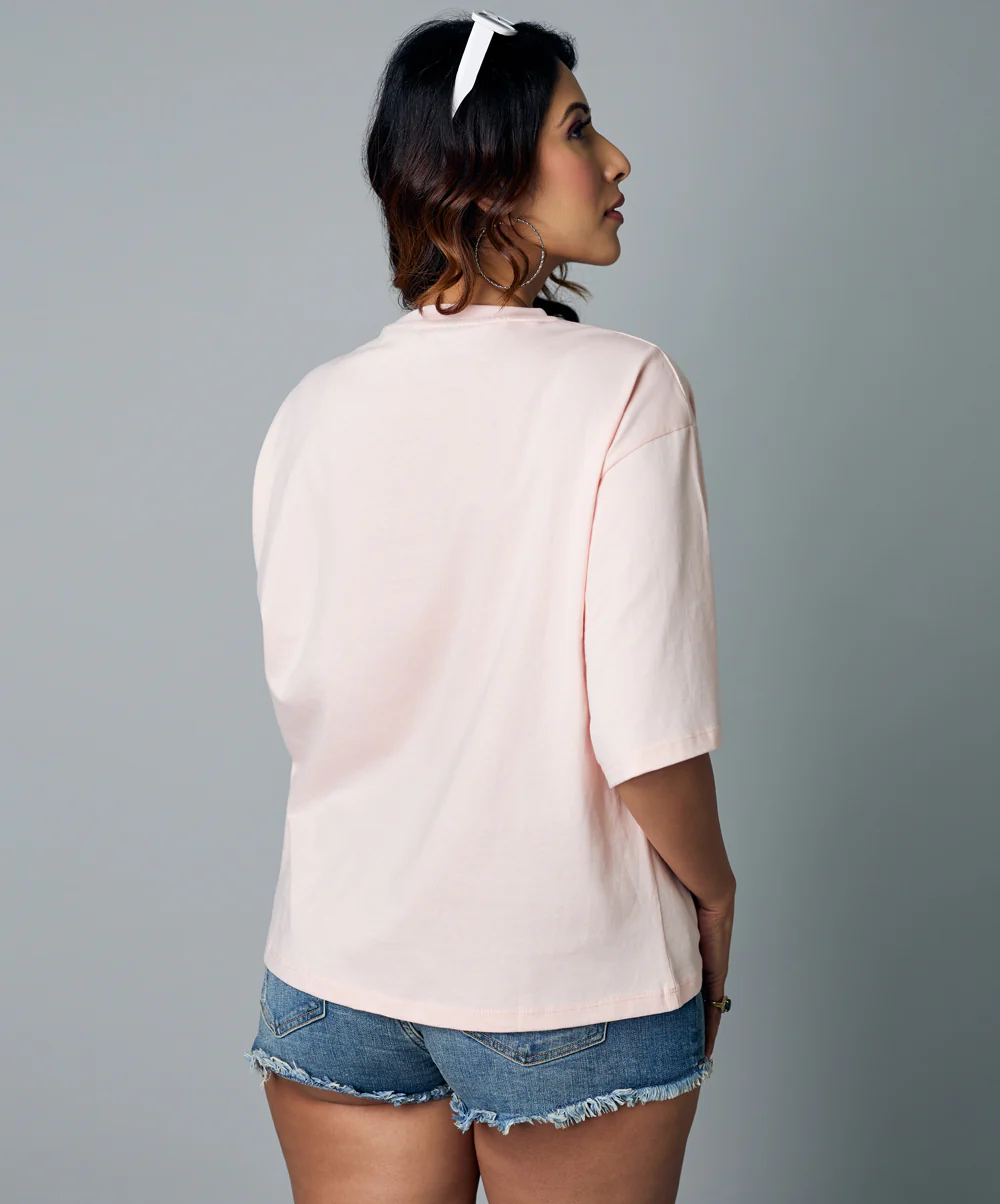 Sun Kissed Oversize Light Pink Tshirt - Image 3