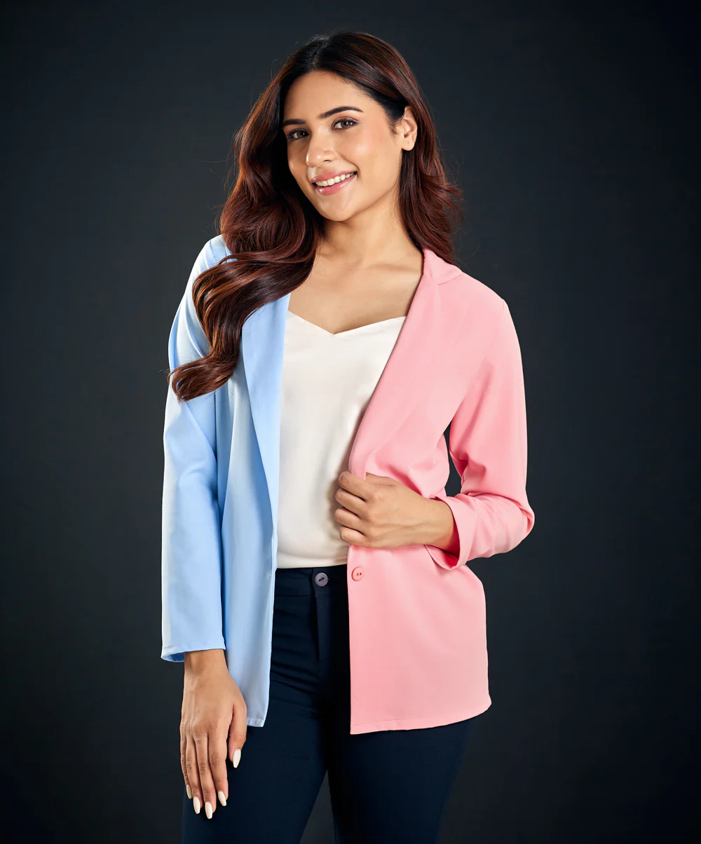 Two Tone Oversized Blazer - Image 4