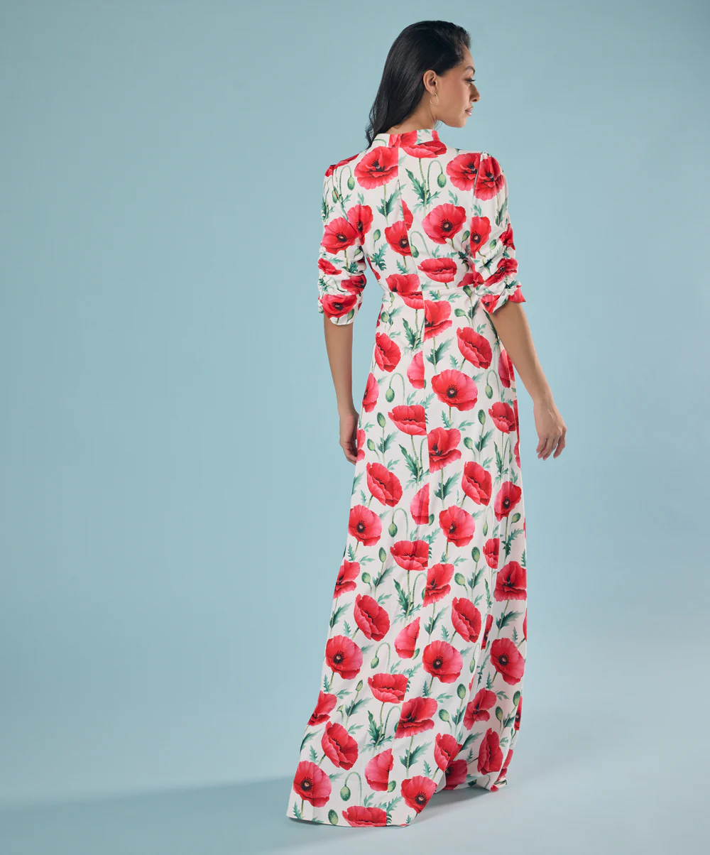 Vneck Tulip Printed Chiffon Maxi Dress - Image 4