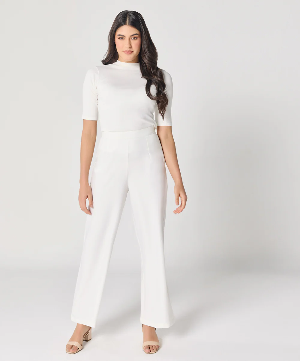 White Flared Formal Pant - Image 3