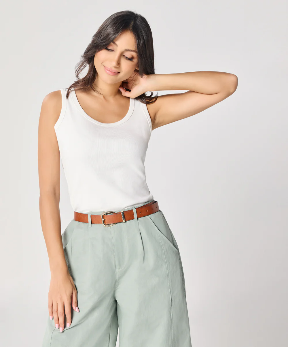 White Rib Cami Top - Image 3