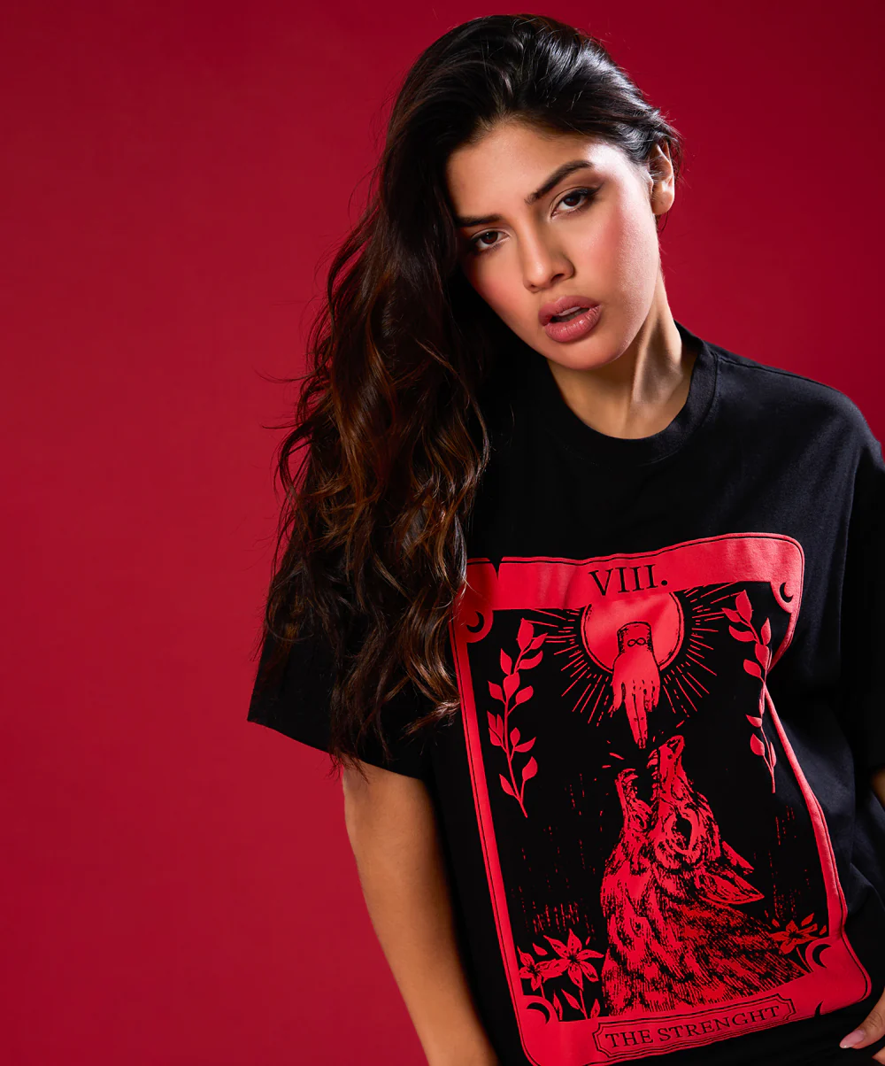 Witch Wolf Printed Oversized Tshirt - Image 3